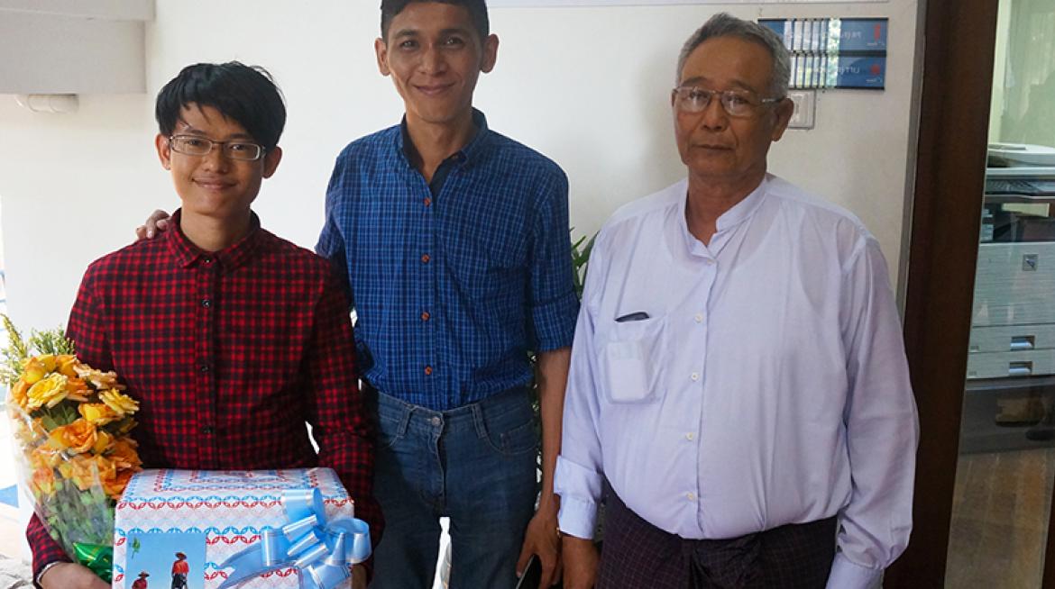 From left to right: U Ohn Myint, Ko Thura Aung, and Ko Zaw Htet of Radanar Ayar