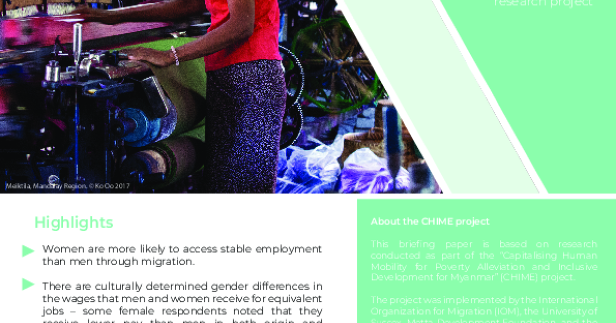 Migration and Gender: Migration dynamics, patterns and impacts for the ...